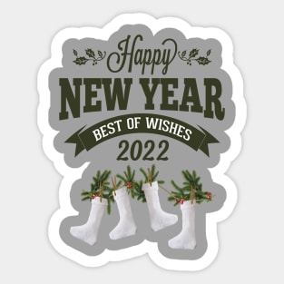 happy new year 2022 best year best of wishes A new year full of joy and happiness Sticker